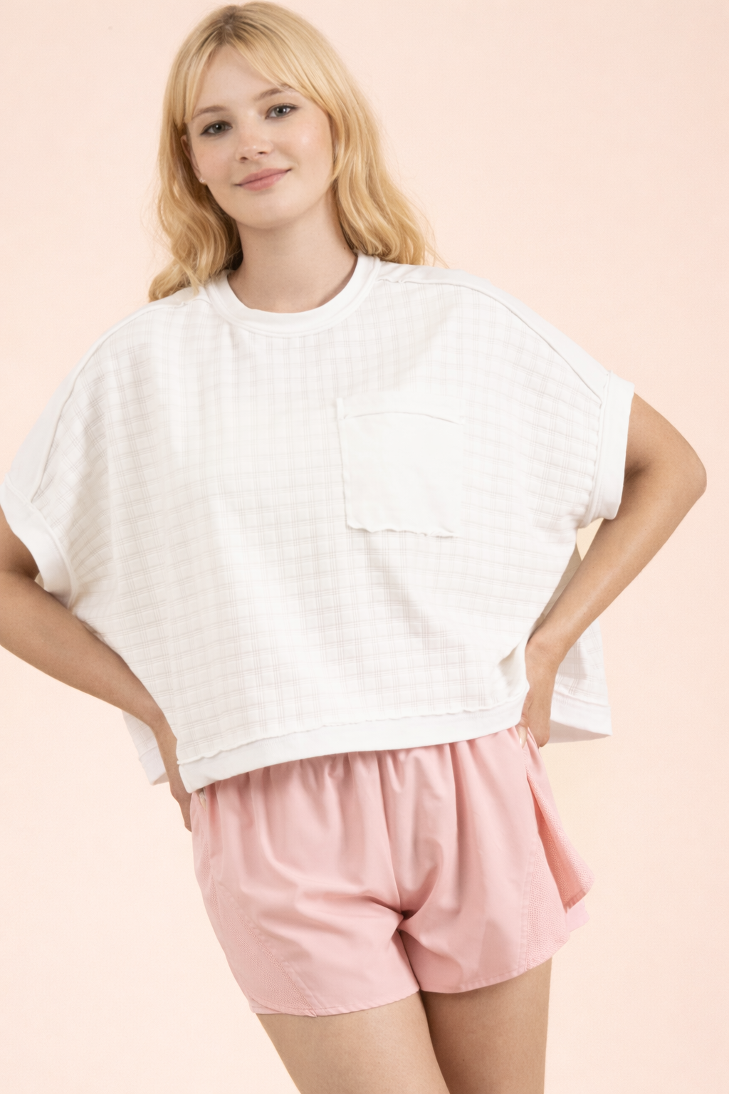 NT12626-Dolman Sleeve Textured Knit Casual Top