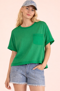 NT12626-Dolman Sleeve Textured Knit Casual Top