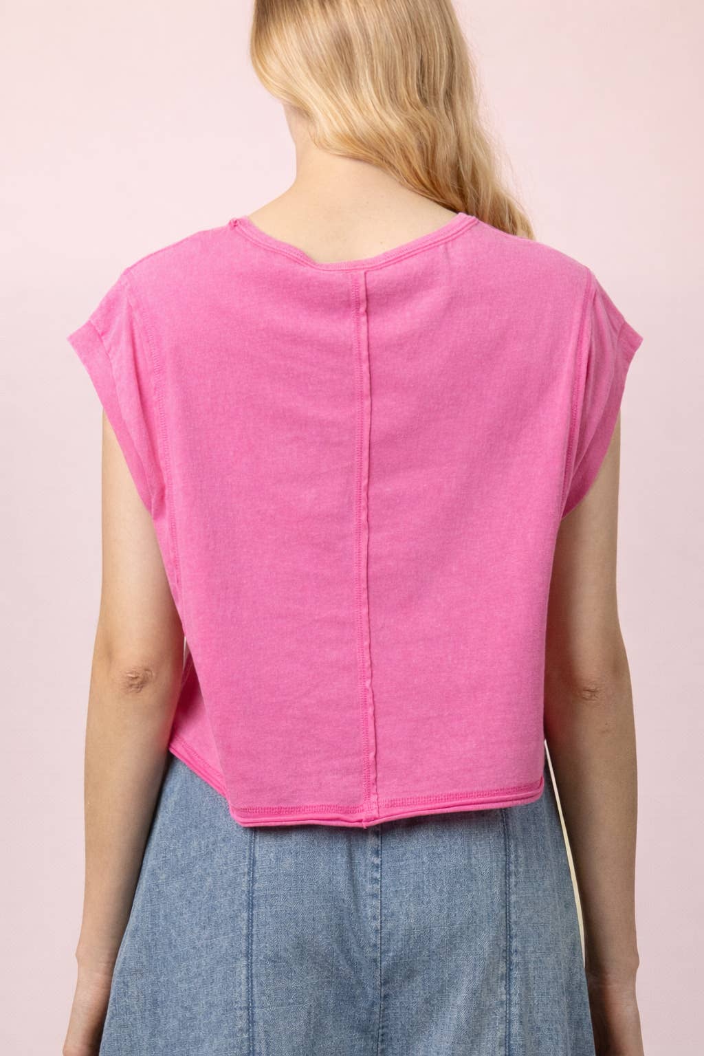 NT12173-Mineral Washed Sleeveless Casual Knit Top