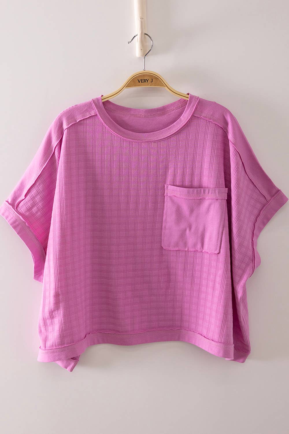 NT12626-Dolman Sleeve Textured Knit Casual Top