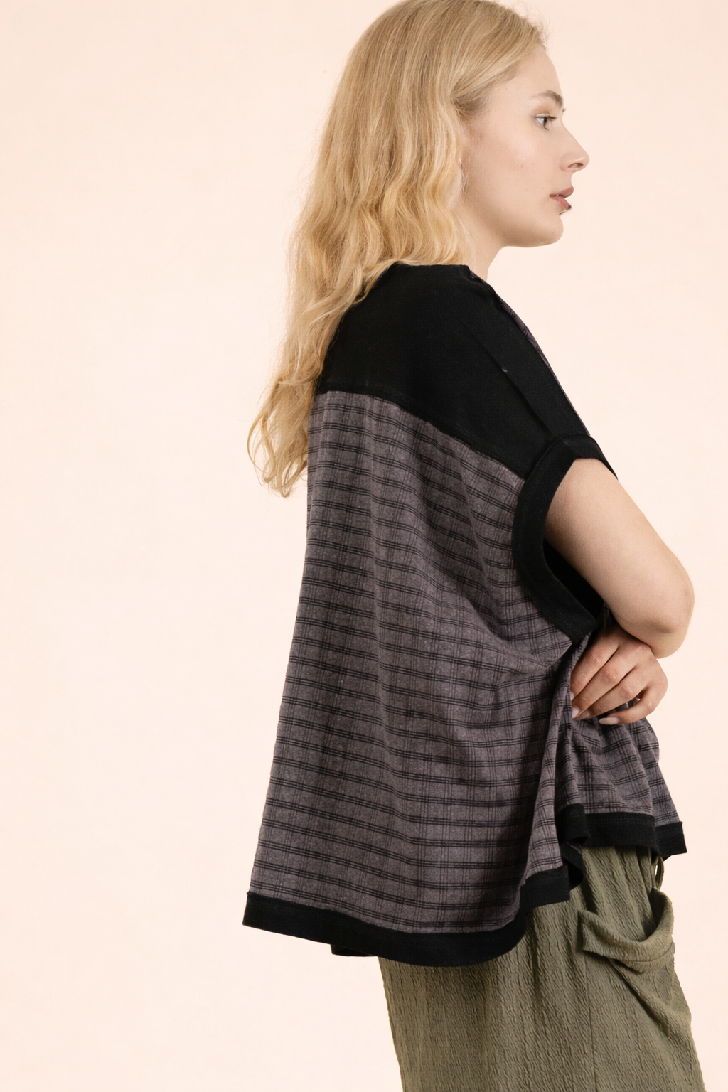 NT12626-Dolman Sleeve Textured Knit Casual Top