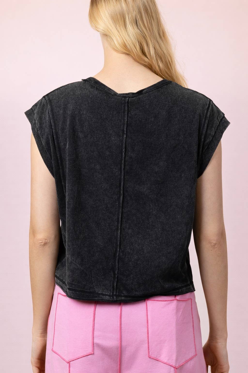 NT12173-Mineral Washed Sleeveless Casual Knit Top