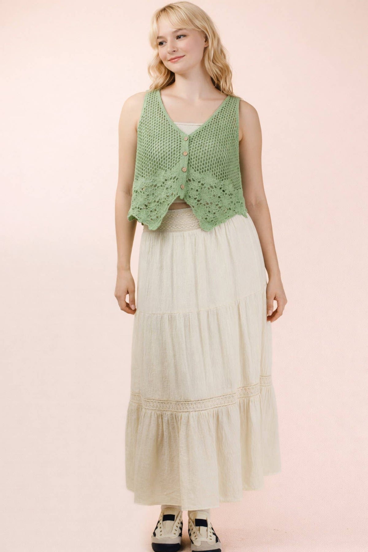 NS50200-Tiered Layers Solid Woven Mini Dress W/ Lace Trim