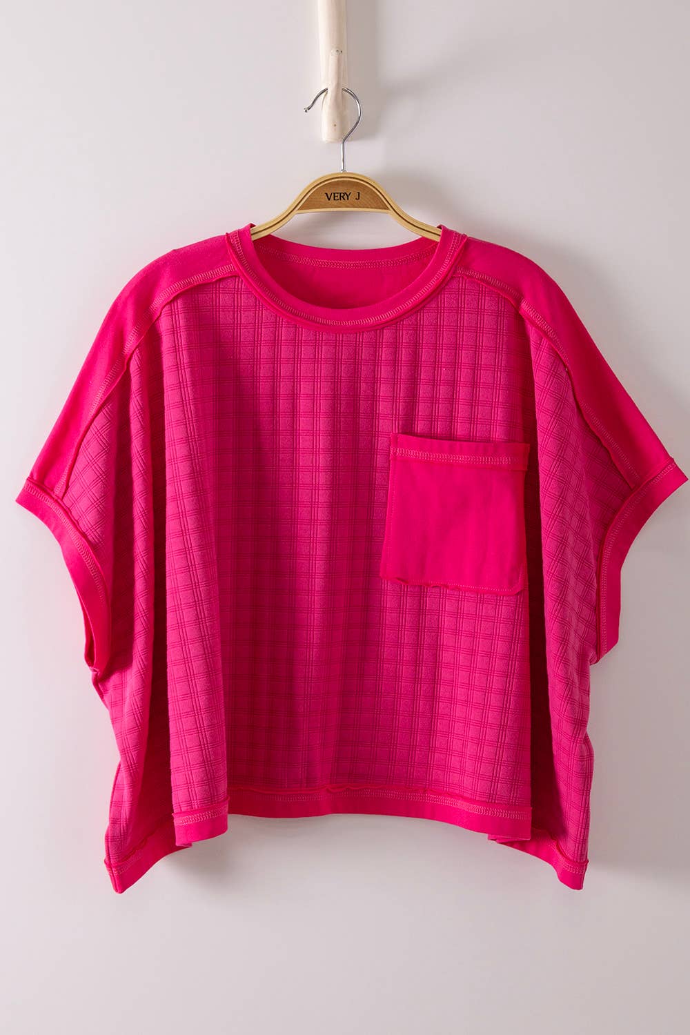 NT12626-Dolman Sleeve Textured Knit Casual Top