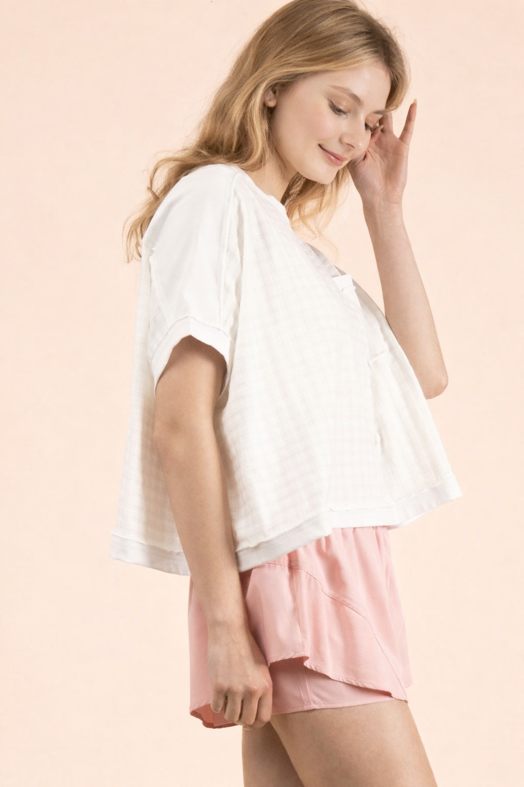 NT12626-Dolman Sleeve Textured Knit Casual Top