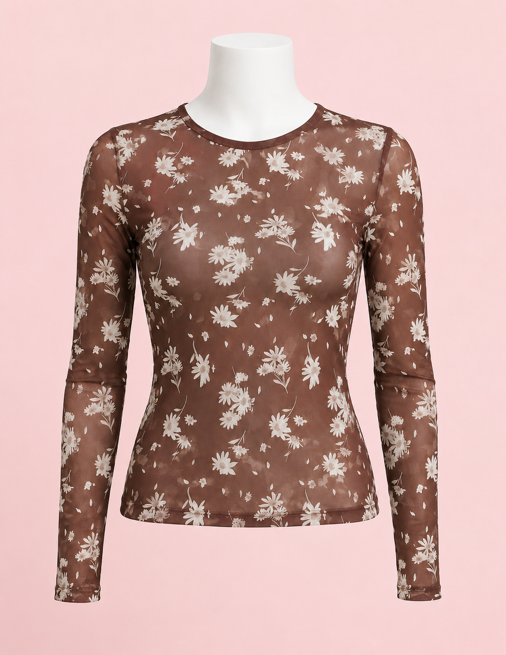 Brown Floral Fall Mesh