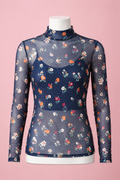 Floral Mesh Long Sleeve Top