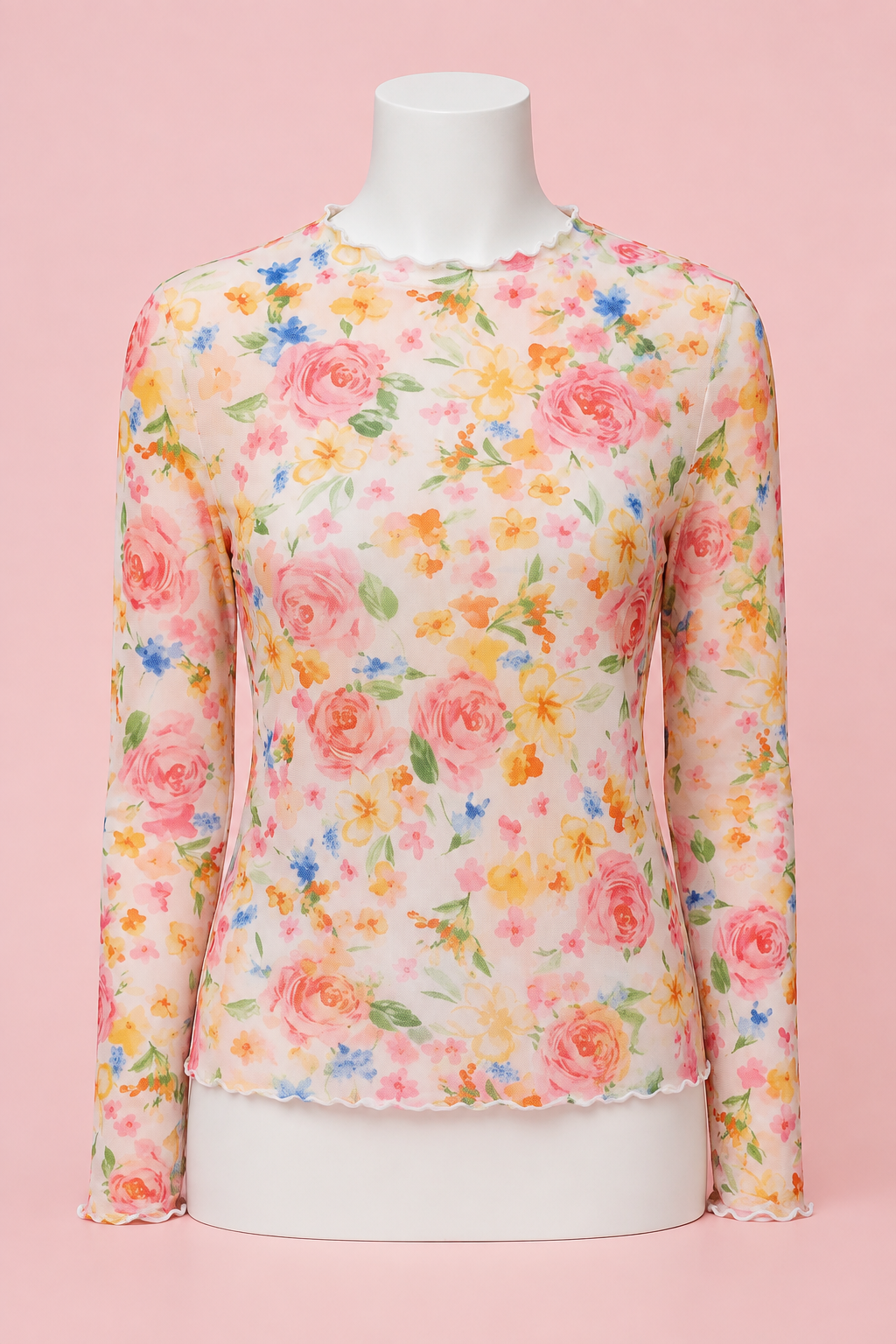 Floral Mesh Top