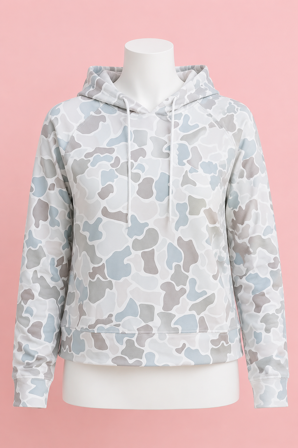 Soft Camo Print Cropped Hoodie