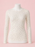 Cream Lace Mesh Top