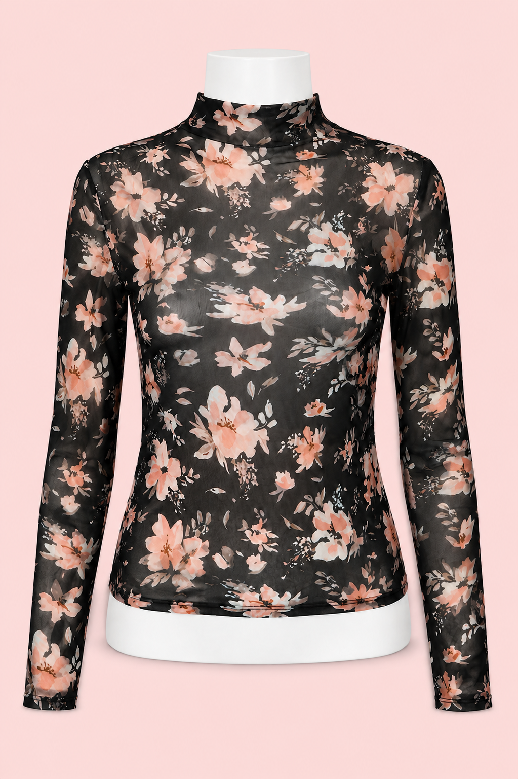 Black Floral Mesh