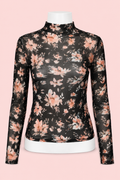 Black Floral Mesh