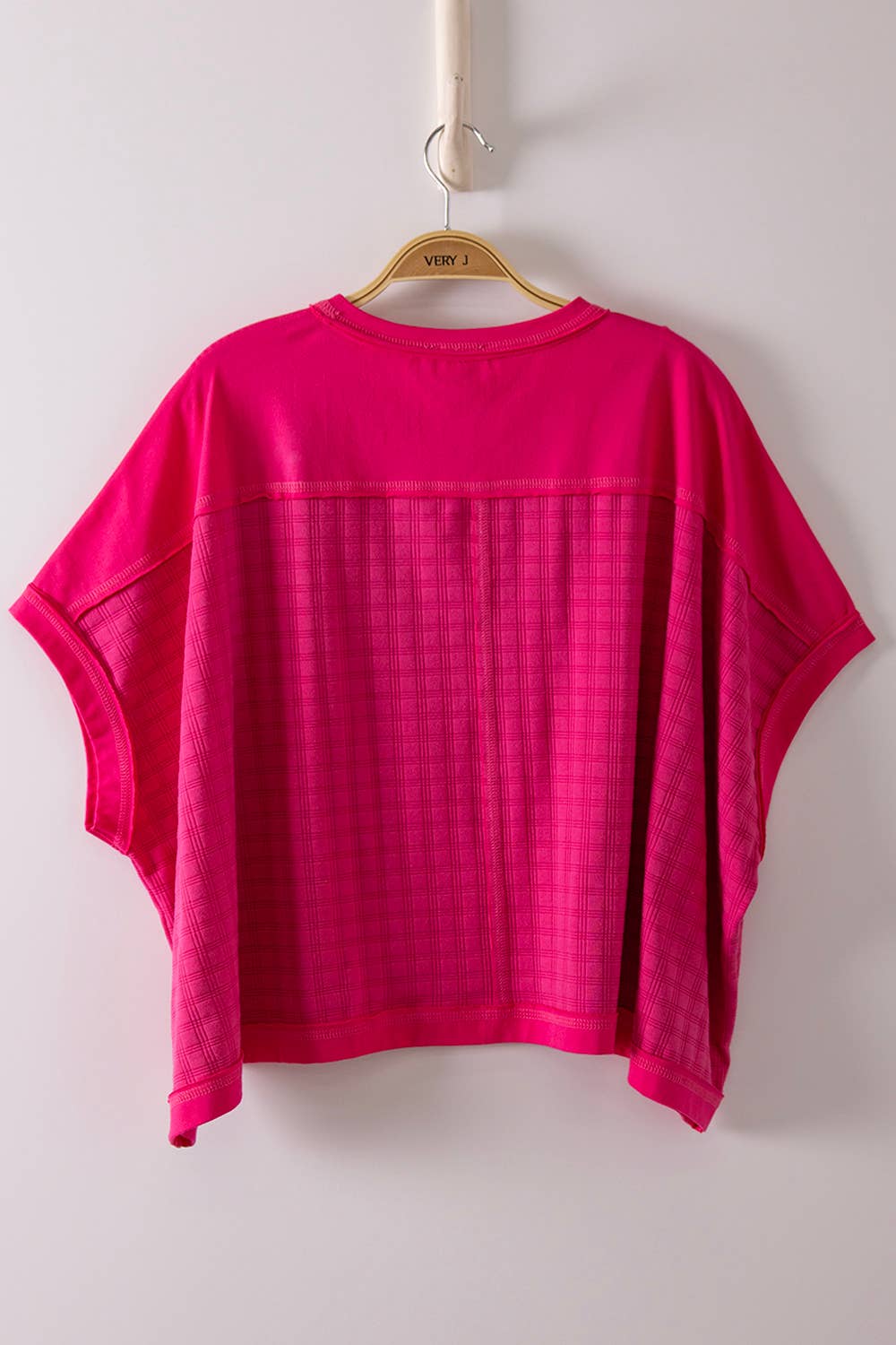 NT12626-Dolman Sleeve Textured Knit Casual Top