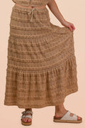 NS50182-Tiered Layered Lace Midi Skirt