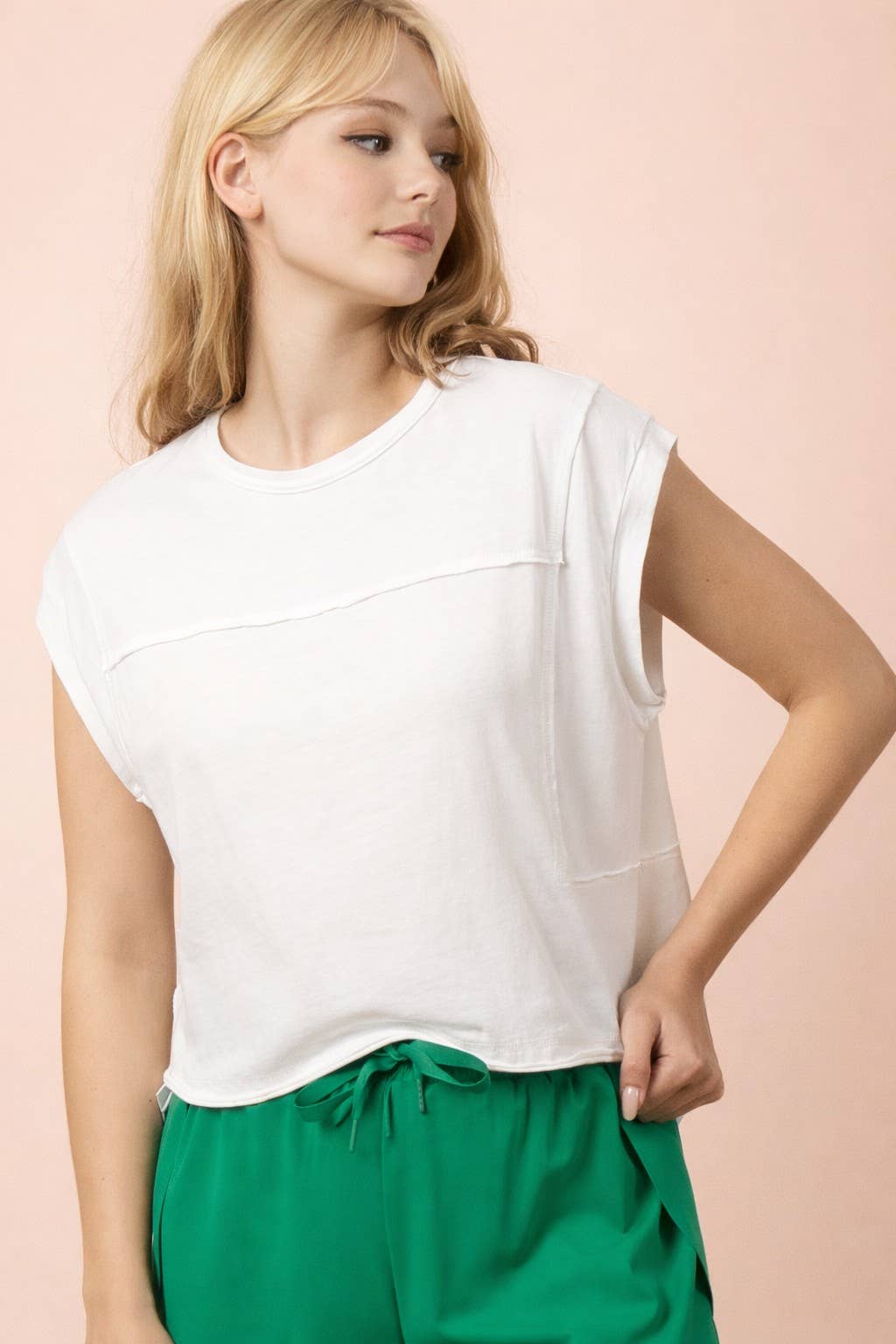 NT12173-Mineral Washed Sleeveless Casual Knit Top
