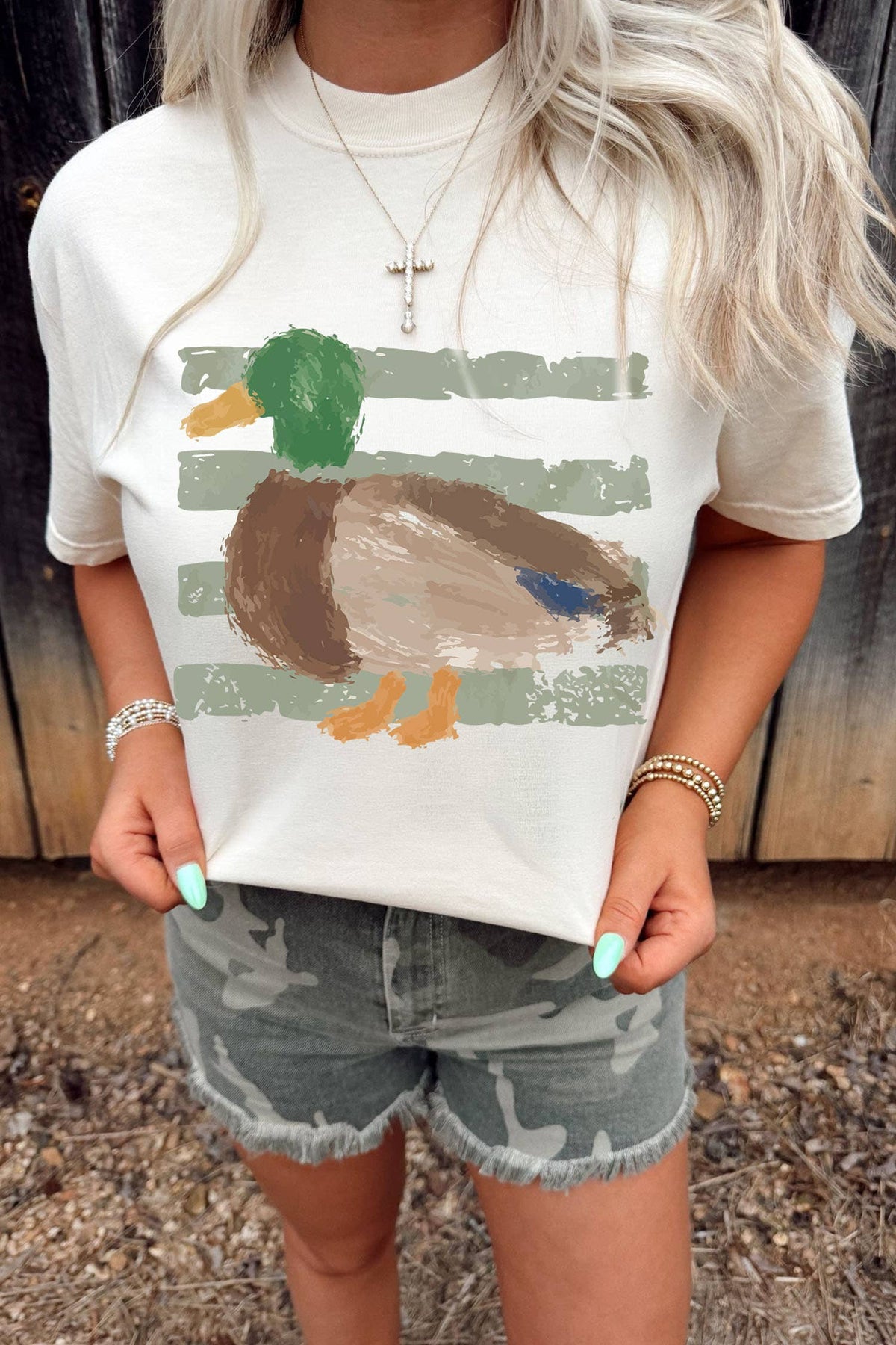 Mallard Duck Graffiti Print T-Shirt